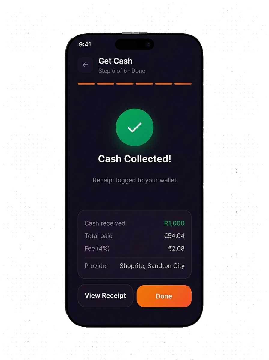 Step 6 - cash collected